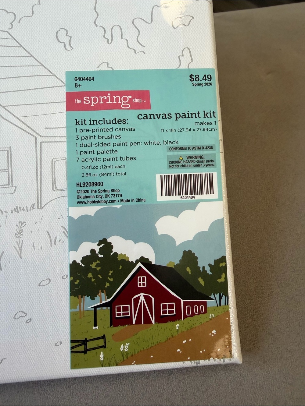 2 Canvas Paint Kits hydrangea, flowers, and barn scene - Picture 3 of 5